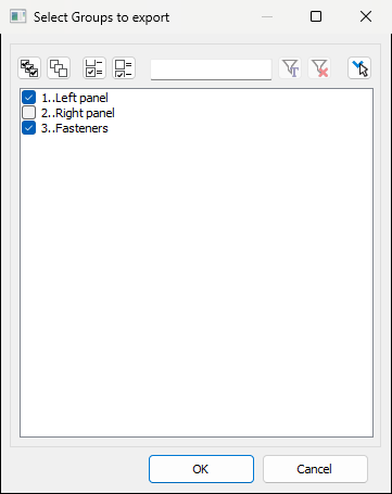 Picking the groups to export